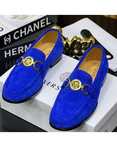 Versace blue suede