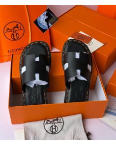 Hermes black leather