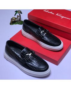 rough leather ferragamo casual