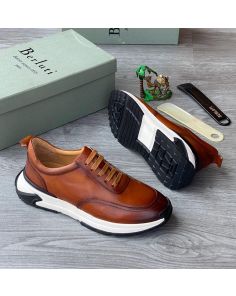 berluti brown leather