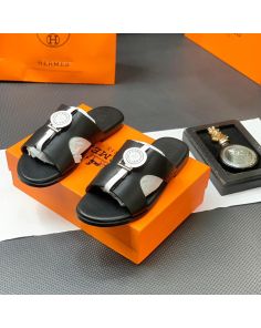 Hermes slide leather